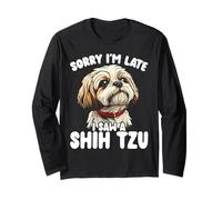 Lo siento, llego tarde, vi a un lindo amante de los perros Shih Tzu Manga Larga