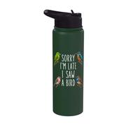 Lo siento, llego tarde, vi a un observador de aves divertido observación de aves Stainless Steel Insulated Water Bottle