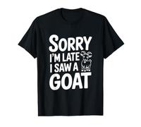 Lo Siento, llego Tarde, Vi a una Cabra Divertida Amante de los Animales Camiseta gráfica económica
