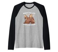 Lo Siento, llego Tarde, Vi un pangolín Camiseta Manga Raglan