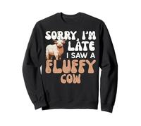Lo Siento, llego Tarde, Vi una Vaca mullida Highland Farm Hombres Mujeres Niños Sudadera