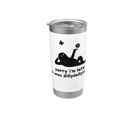 Lo siento, llegué tarde, estaba perdiendo el tiempo Humor Vaso térmico de acero inoxidable de doble pared