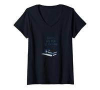 Lo Siento, mi Cama está Llamando | No me invites después Camiseta Cuello V, Mujer, Negro, M