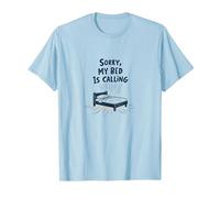 Lo Siento, mi Cama está Llamando | No me invites después Camiseta, Hombre, Azul Bebé, XXL