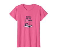 Lo Siento, mi Cama está Llamando | No me invites después Camiseta, Mujer, Rosa Jaspeado, XL