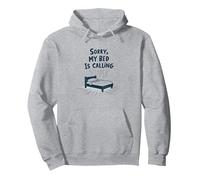 Lo Siento, mi Cama está Llamando | No me invites después Sudadera con Capucha, Unisex para Adultos, Gris Jaspeado, XL