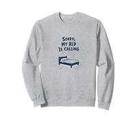 Lo Siento, mi Cama está Llamando | No me invites después Sudadera, Unisex para Adultos, Gris Jaspeado, M