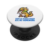 Lo Siento, mi dragón Barbudo se comió mis Deberes, Divertida Mascota PopSockets PopGrip Adhesivo
