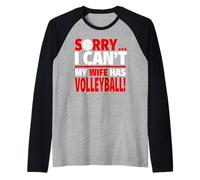 Lo Siento, mi Esposa Tiene Voleibol - Marido Divertido Camiseta Manga Raglan