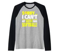 Lo Siento, mi Hermana Tiene softbol - Hermano Divertido de softbol Camiseta Manga Raglan