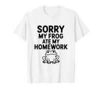 Lo Siento, mi Rana se comió mi Tarea Camiseta gráfica económica, Hombre, Blanco, L