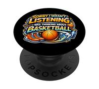 Lo Siento, no Estaba Escuchando, Estaba Pensando en la diversión del Baloncesto PopSockets PopGrip Adhesivo
