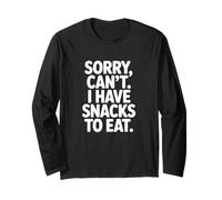 Lo Siento, no Puedo Comer bocadillos para Comer Humor gastronómico Manga Larga