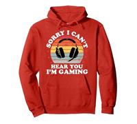 Lo Siento, no Puedo escucharte, Estoy Jugando VideoGamer Divertido Hombres Sudadera con Capucha, Unisex para Adultos, Rojo, M