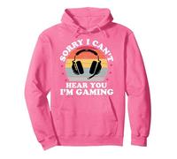 Lo Siento, no Puedo escucharte, Estoy Jugando VideoGamer Divertido Hombres Sudadera con Capucha, Unisex para Adultos, Rosa Brillante, XL