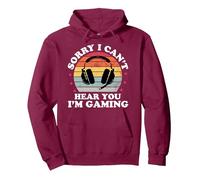Lo Siento, no Puedo escucharte, Estoy Jugando VideoGamer Divertido Hombres Sudadera con Capucha, Unisex para Adultos, Granate, XL