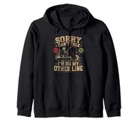 Lo Siento, no Puedo Hablar, Estoy en mi Otra línea Bass Fishing Fisherman Sudadera con Capucha