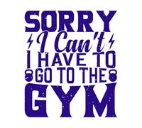 Lo siento, no puedo ir al gimnasio. Calcomanías de vinilo para murales y paredes 42x48.3cm Removible sin dejar pegamento Azul oscuro