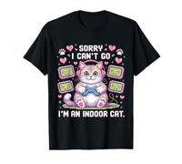 Lo Siento, no Puedo IR, Soy un Gato de Interior, Divertido, Amante de Las Mascotas Camiseta