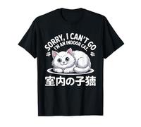 Lo Siento, no Puedo IR, Soy un Gato de Interior, Divertido, Amante de Las Mascotas Camiseta