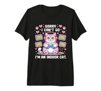 Lo Siento, no Puedo IR, Soy un Gato de Interior, Divertido, Amante de Las Mascotas Camiseta Premium