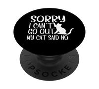 Lo Siento, no Puedo Salir, mi Gato Dijo Que no Cat Grandpa PopSockets PopGrip Adhesivo