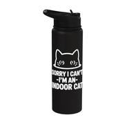 Lo siento, no puedo, soy un gato de interior que mira, lindo gato Stainless Steel Insulated Water Bottle