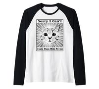 Lo Siento, no Puedo Tener Planes con mi Gato, Camisa Vintage Camiseta Manga Raglan