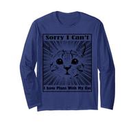 Lo Siento, no Puedo Tener Planes con mi Gato, Camisa Vintage Manga Larga