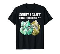 Lo Siento, no Puedo Tener Que Cargar mis Cristales Fun Earth Lover Camiseta gráfica económica, Hombre, Negro, L