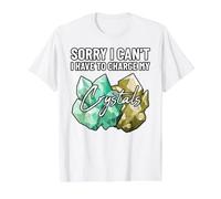 Lo Siento, no Puedo Tener Que Cargar mis Cristales Fun Earth Lover Camiseta gráfica económica, Hombre, Blanco, L
