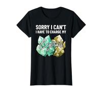 Lo Siento, no Puedo Tener Que Cargar mis Cristales Fun Earth Lover Camiseta gráfica económica, Mujer, Negro, L