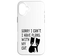 Lo siento, no puedo, tengo planes con mi gato esmoquin Kawaii Carcasa para iPhone 16 Plus