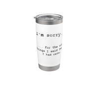 Lo siento por lo que dije antes de tener gatos (en inglés) Vaso térmico de acero inoxidable de doble pared