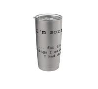 Lo siento por lo que dije antes de tener perros (en inglés) Vaso térmico de acero inoxidable de doble pared