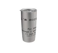 Lo siento por lo que dije antes del café (en inglés) Vaso térmico de acero inoxidable de doble pared