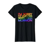 LO Siento por LO Que Dije Cuando ERA Mormon LGBT Meme Camiseta gráfica económica, Mujer, Negro, XL