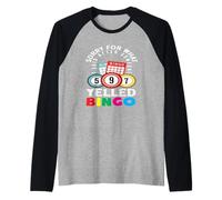 Lo siento por lo que dije jugador de bingo gritó Bingo Camiseta Manga Raglan