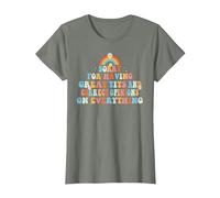 Lo Siento por Tener Grandes Tetas y Opiniones correctas Divertido Fresco Camiseta, Mujer, Verde Militar Jaspeado, L