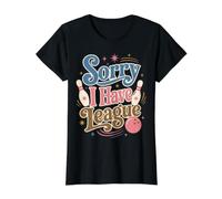 Lo Siento, Tengo Bolos de Liga Camiseta gráfica económica, Mujer, Negro, XL