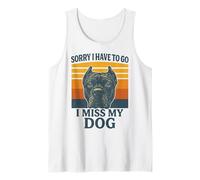 Lo Siento, Tengo Que IR, extraño a mi Perro, bastón Corso Retro Camiseta sin Mangas