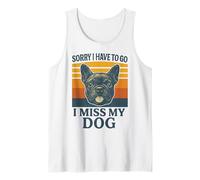 Lo Siento, Tengo Que IR, extraño a mi Perro Frenchie Retro Camiseta sin Mangas