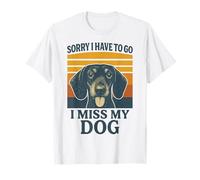 Lo Siento, Tengo Que IR, extraño a mi Perro, Perro Salchicha Retro Camiseta