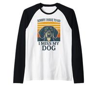 Lo Siento, Tengo Que IR, extraño a mi Perro, Perro Salchicha Retro Camiseta Manga Raglan