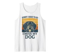 Lo Siento, Tengo Que IR, extraño a mi Perro, Perro Salchicha Retro Camiseta sin Mangas