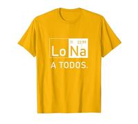 Lo Sodio A Todos Los Odio a Todos Lo Na Química Divertida Camiseta, Hombre, Dorado Brillante, XXL