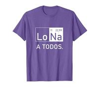Lo Sodio A Todos Los Odio a Todos Lo Na Química Divertida Camiseta, Hombre, Morado Jaspeado, XXL