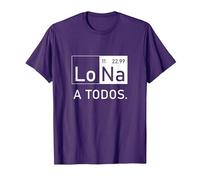 Lo Sodio A Todos Los Odio a Todos Lo Na Química Divertida Camiseta, Hombre, Morado, L