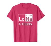 Lo Sodio A Todos Los Odio a Todos Lo Na Química Divertida Camiseta, Hombre, Rojo Jaspeado, L