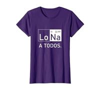 Lo Sodio A Todos Los Odio a Todos Lo Na Química Divertida Camiseta, Mujer, Morado, 3XL